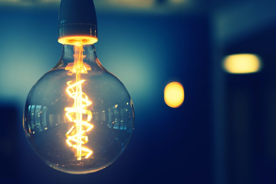 close up of a lightbulb