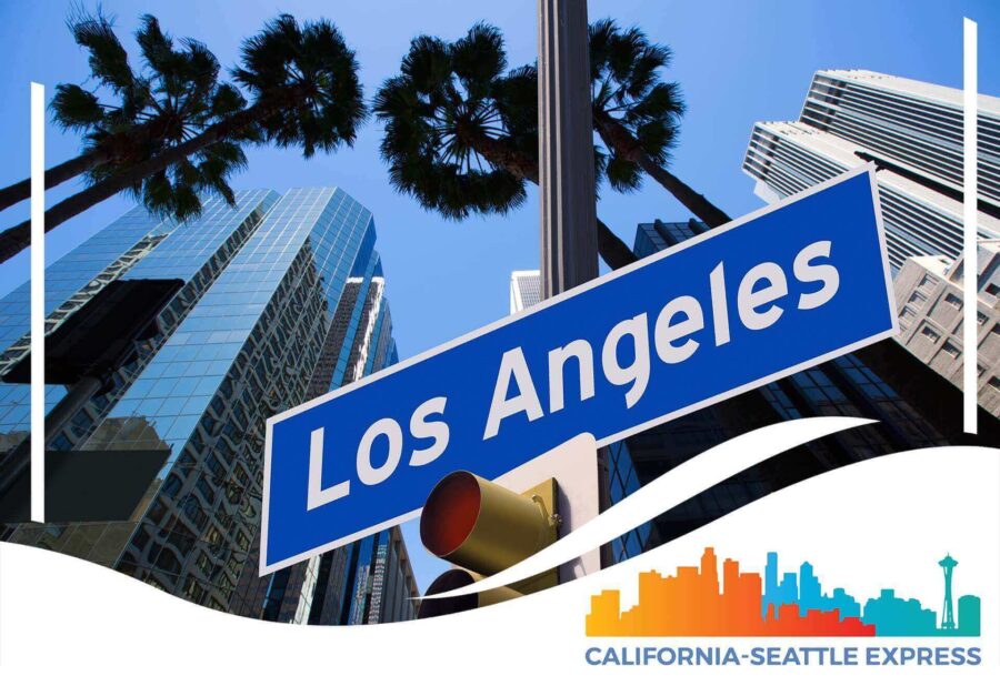 Los Angeles street sign, California-Seattle Express Logo