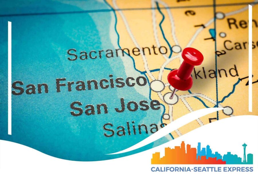 Map of San Jose, California-Seattle Express Logo
