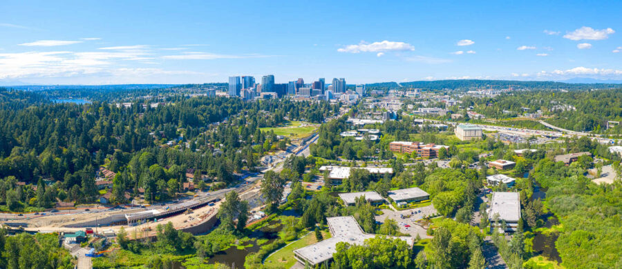 View of Bellevue in Washington State after relocating with cross-country movers